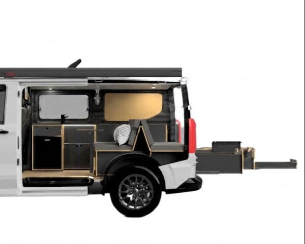 Eco Camper Adventurer Fit out with Birch Ceiling and Wall Panels with Lighting - SWB - VW T7 Transporter / Ford Transit Custom V710