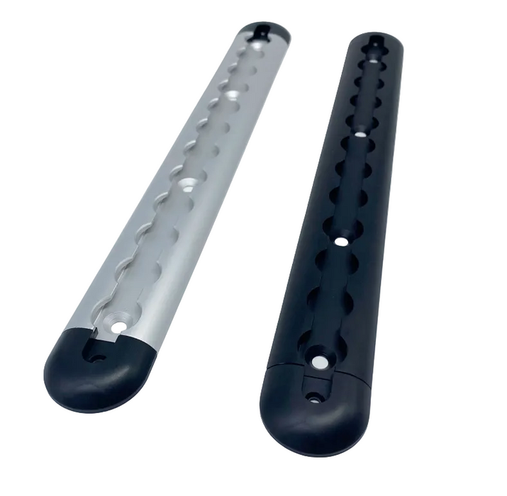 End Caps for Airline Track Securing Rail / Anchor Track 42mm Wide - Black - Rounded