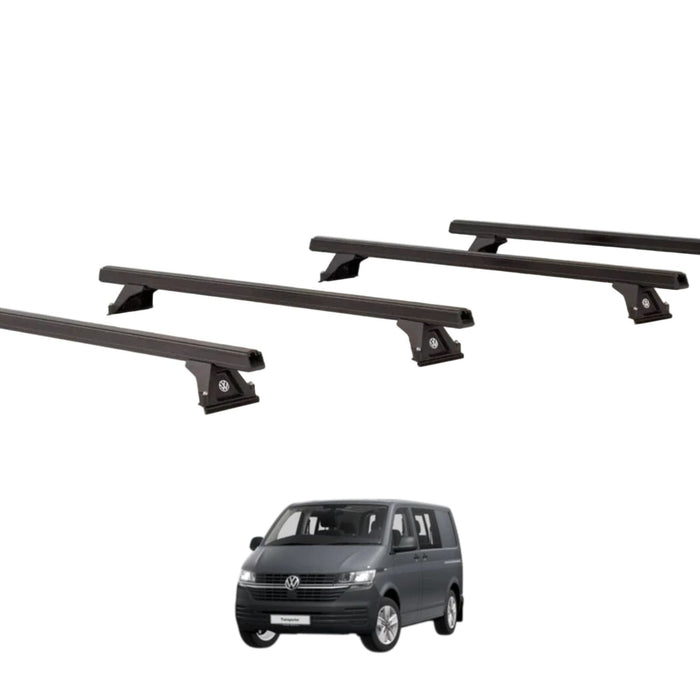 Genuine VW Commercial Roof Bars (Black) 4-Bar System for T6/T6.1 Transporter – Standard Roof
