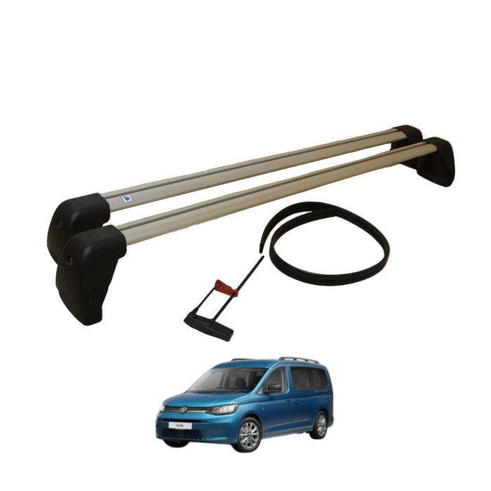 Genuine VW Roof Bar Set for Caddy 5 LWB with Roof Anchoring Points (2 Bars)