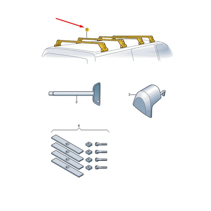 Genuine VW Roof Bars (Set of 2) for T5/T6/T6.1 Transporter