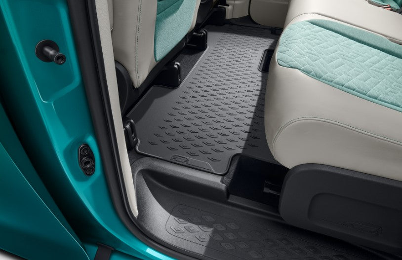 Genuine VW Rubber Floor Mats - 2nd Row Seats LWB for VW ID. Buzz