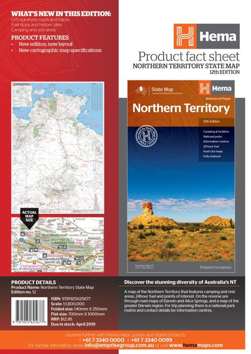 Hema Maps Northern Territory State Map