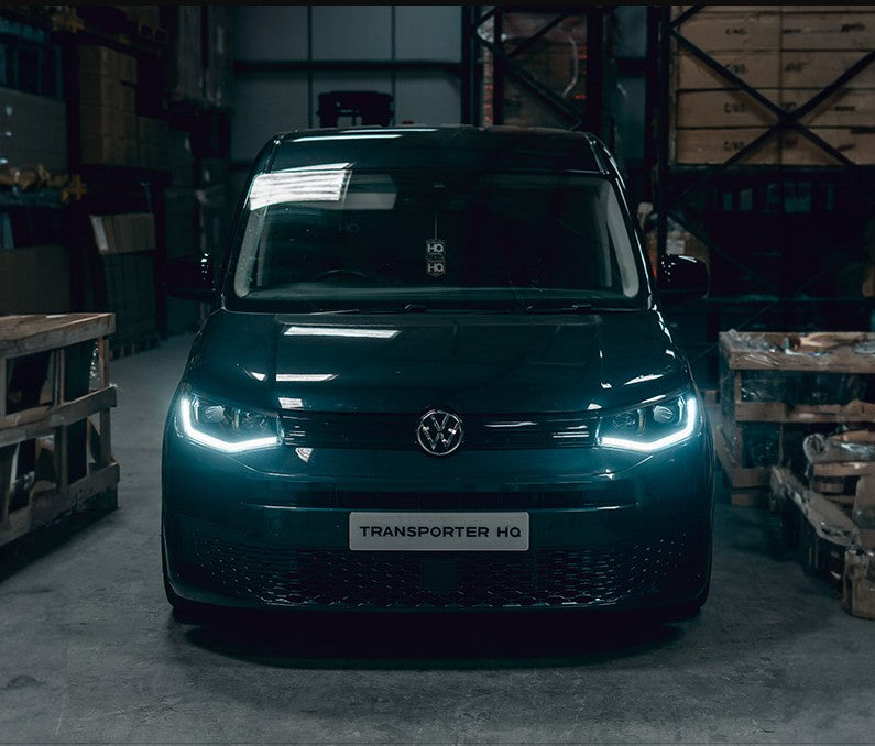 VW Caddy 5 LED DRL Headlights with Sequential Indicators – Black
