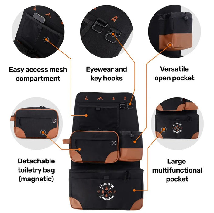 Universal Utility Bag - Seat Back Storage with Toiletry Bag