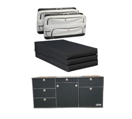 VanEssa Mobilcamping Kitchen & Mattress & Packbag Bundle For VW T5/T6/T6.1 Multivan / California