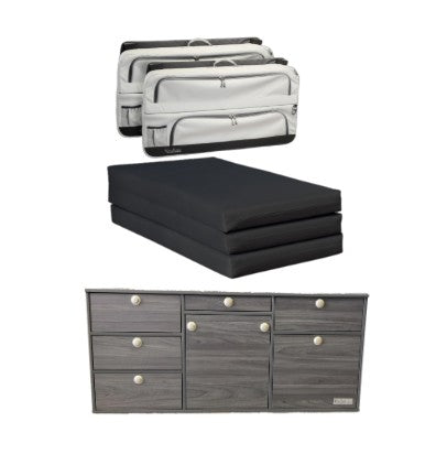 VanEssa Mobilcamping Kitchen & Mattress & Packbag Bundle For VW T5/T6/T6.1 Multivan / California