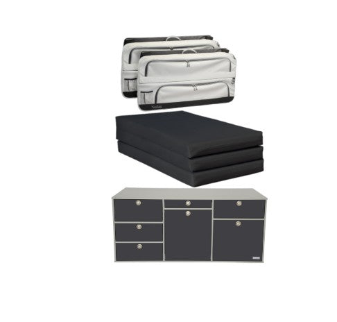 VanEssa Mobilcamping Kitchen & Mattress & Packbag Bundle For VW T5/T6/T6.1 Multivan / California