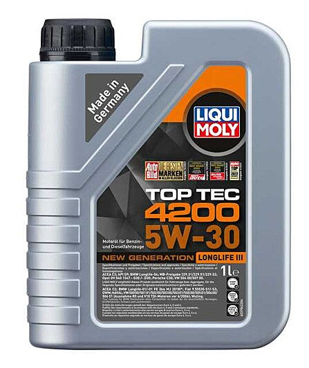 Liqui Moly 5W-30 -Top Tec 4200 - Engine Oil - VW 504 00/507 00 Approved
