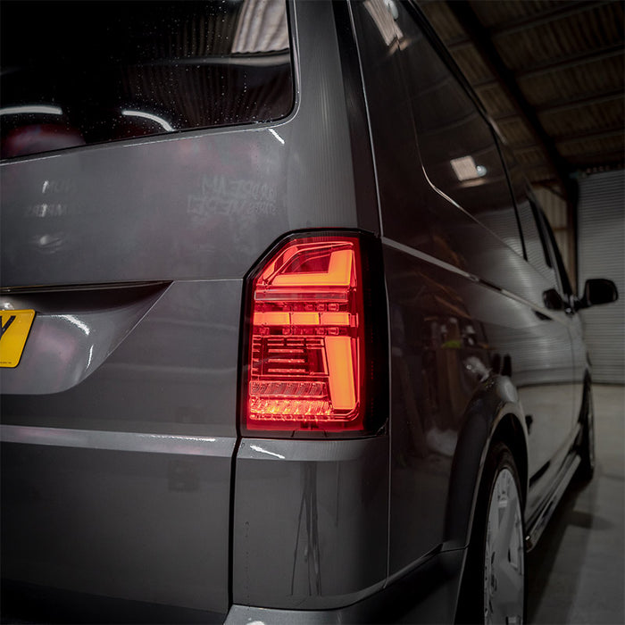 VW T6.1 – Rear Lights – Sequential Indicator – LED – Tailgate – Red Clear