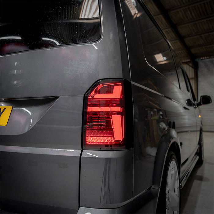 VW T6.1 – Rear Lights – Sequential Indicator – LED – Tailgate – Red Smoke