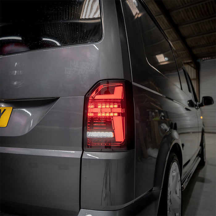 VW T6.1 – Rear Lights – Sequential Indicator – LED – Tailgate – Red Smoke