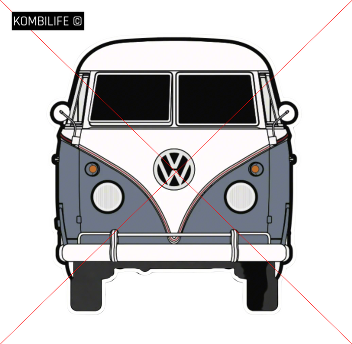 VW T1 Split Window Kombi Window & Bumper Sticker