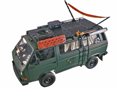 Rolling Space - Roof Rack VW T3 - SpaceRack Modular - Ultra-Flat - Robust - L4 - Extended - KIT