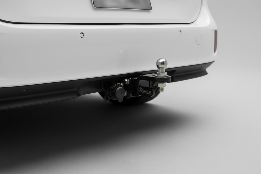 White Volkswagen Electric van ID Buzz on a gray background