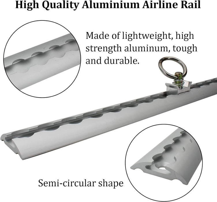 Airline Track Securing Rail / Anchor Track - Aluminium - Rounded - 1M