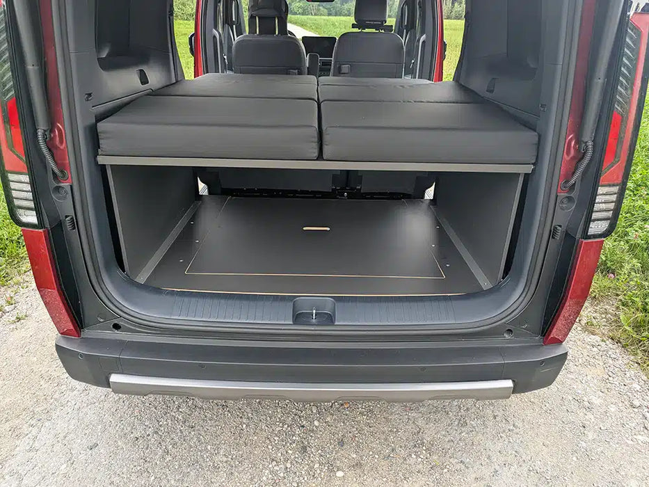 VanEssa Surfer Bed Split - Kia PV5 Passenger - boot storage