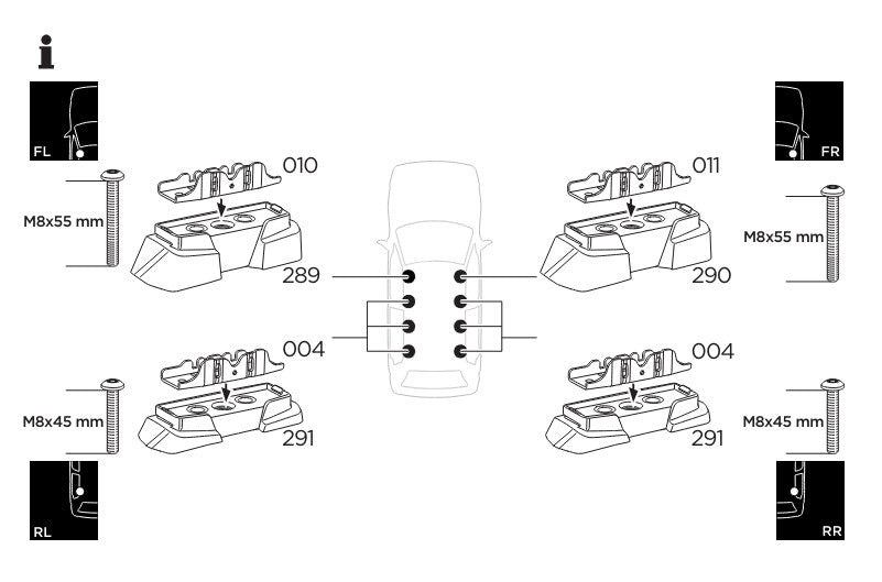 Thule Mounting Kit for Roof Fix Points - VW Caddy - 2004-2020