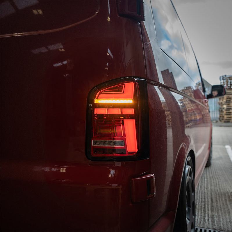 VW T6 – Rear Lights – Sequential Indicator – LED – Barn Door – Red (T6 ...