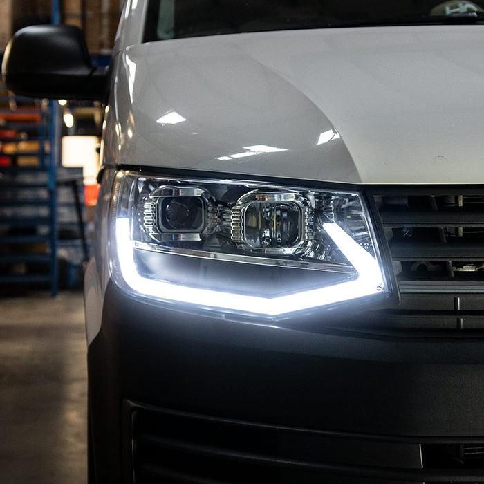 VW T6 LED DRL V3 Headlights with Sequential Indicators – CHROME