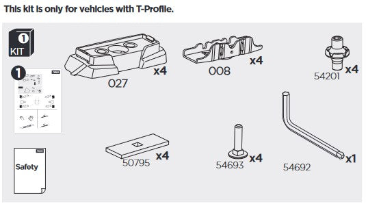 Thule Mounting Kit for Track System - VW Multivan & VW California T5 & T6 & T6.1