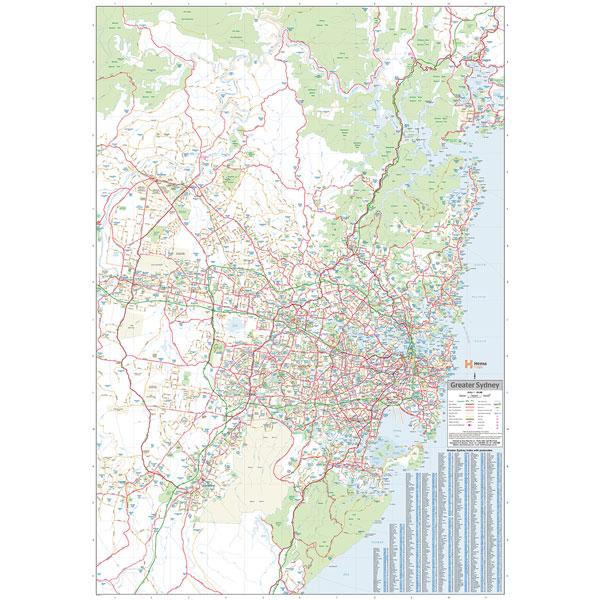 Hema Maps Sydney & Region Supermap - 1000x1430 - Laminated