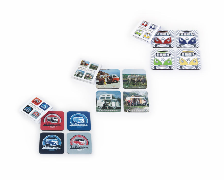 VW T1 BUS COASTERS 4-PC SET IN PAPER SLEEVE - SCENERY