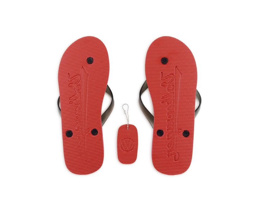 VW T1 Bus Beach Thongs / Sandals (EU 42/43) - Highway 1 - Red