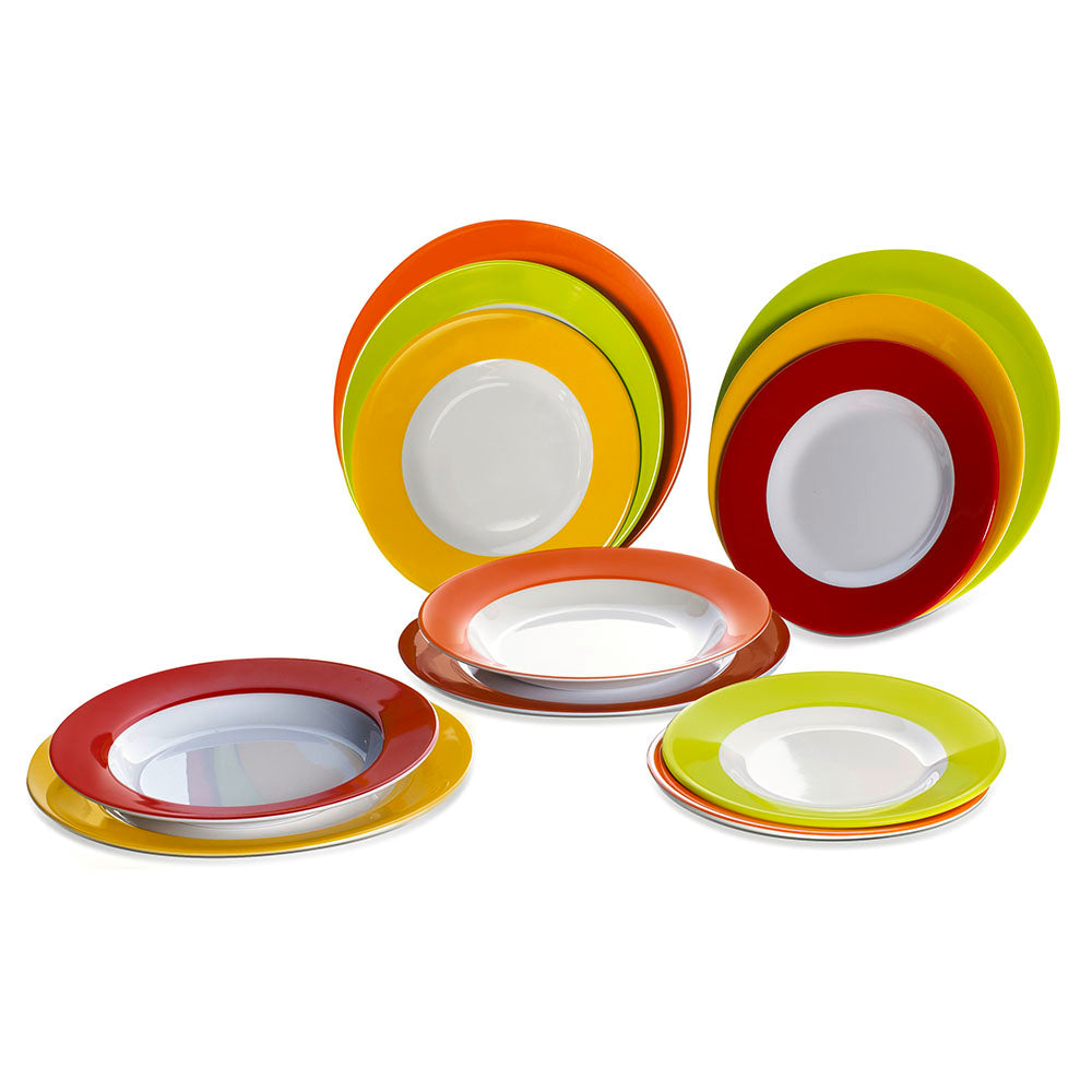 Gimex Camping Crockery Set - Rainbow