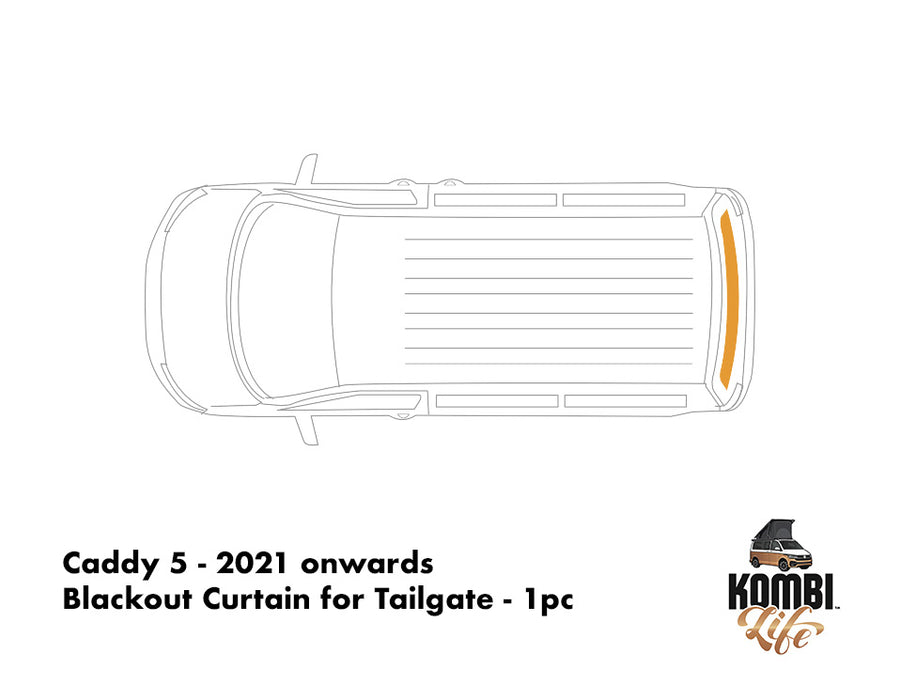 Caddy 5 - 2021 onwards - 1pc Window Blackout Curtain - Tailgate or Left or Right Sliding Door