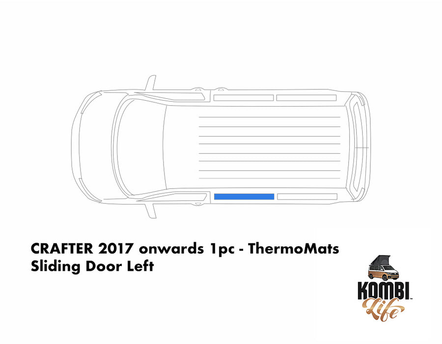 VW CRAFTER 2017 onwards - 1pc ThermoMats - Barn Door or Left Sliding Door or Right Sliding Door or Right Door (non-sliding)