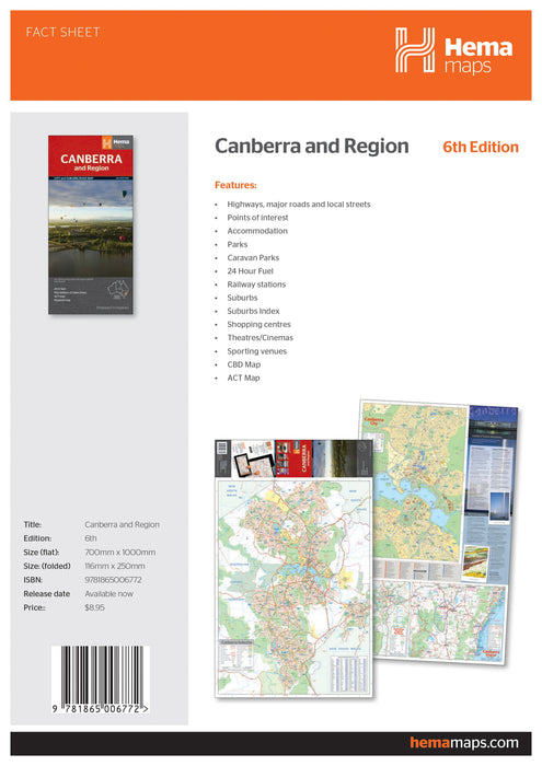 Hema Maps Canberra & Region Map