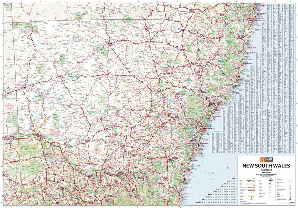 Hema Maps New South Wales State Supermap - 1430x1000 - Laminated