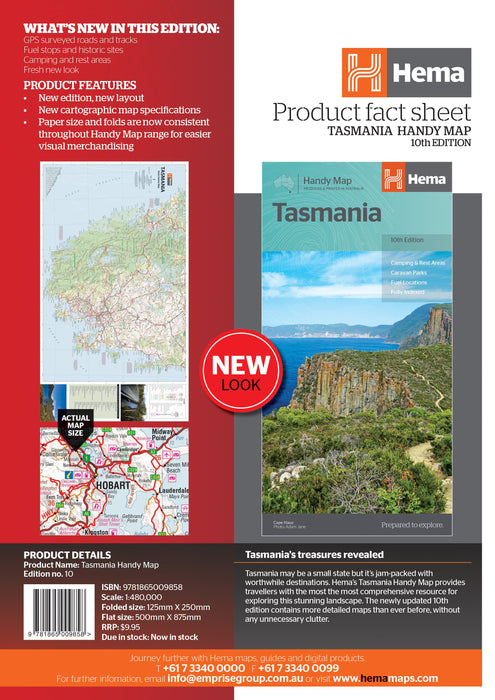 Hema Maps Tasmania Handy Map