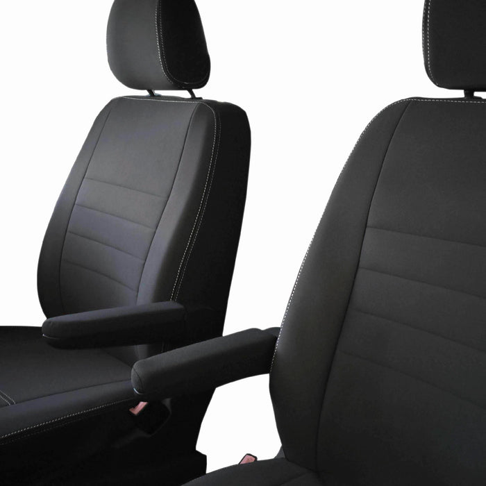 Premium Front Seat Covers Multivan T6/T6.1 & California Complete Set - Full-back + Map Pockets (Pair) + 4 Armrest Covers