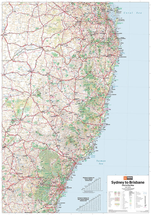 Hema Maps Sydney to Brisbane Map