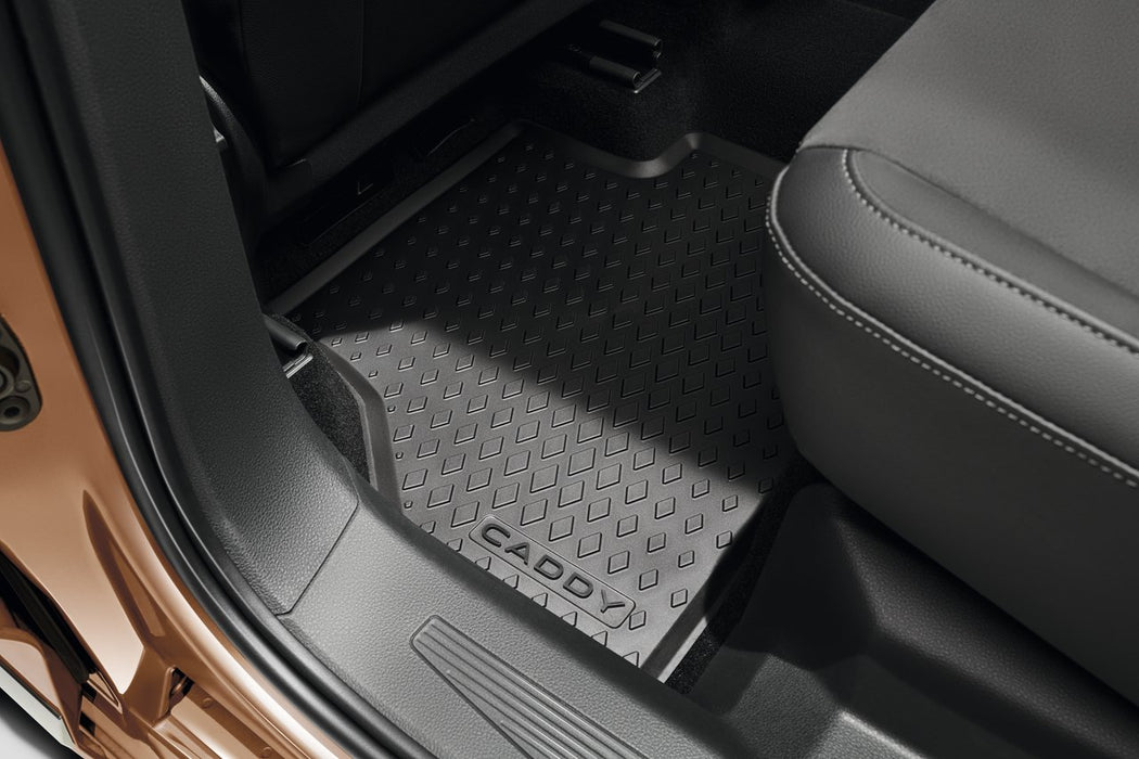 Genuine VW Rubber Floor Mats REAR CABIN for Caddy 5 - 2021+ - Genuine Volkswagen