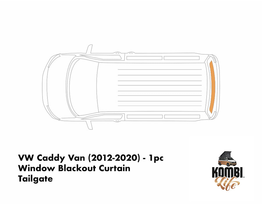 VW Caddy Van (2012-2020) - 1pc Window Blackout Curtain - Sliding Door Left or Right or Tailgate