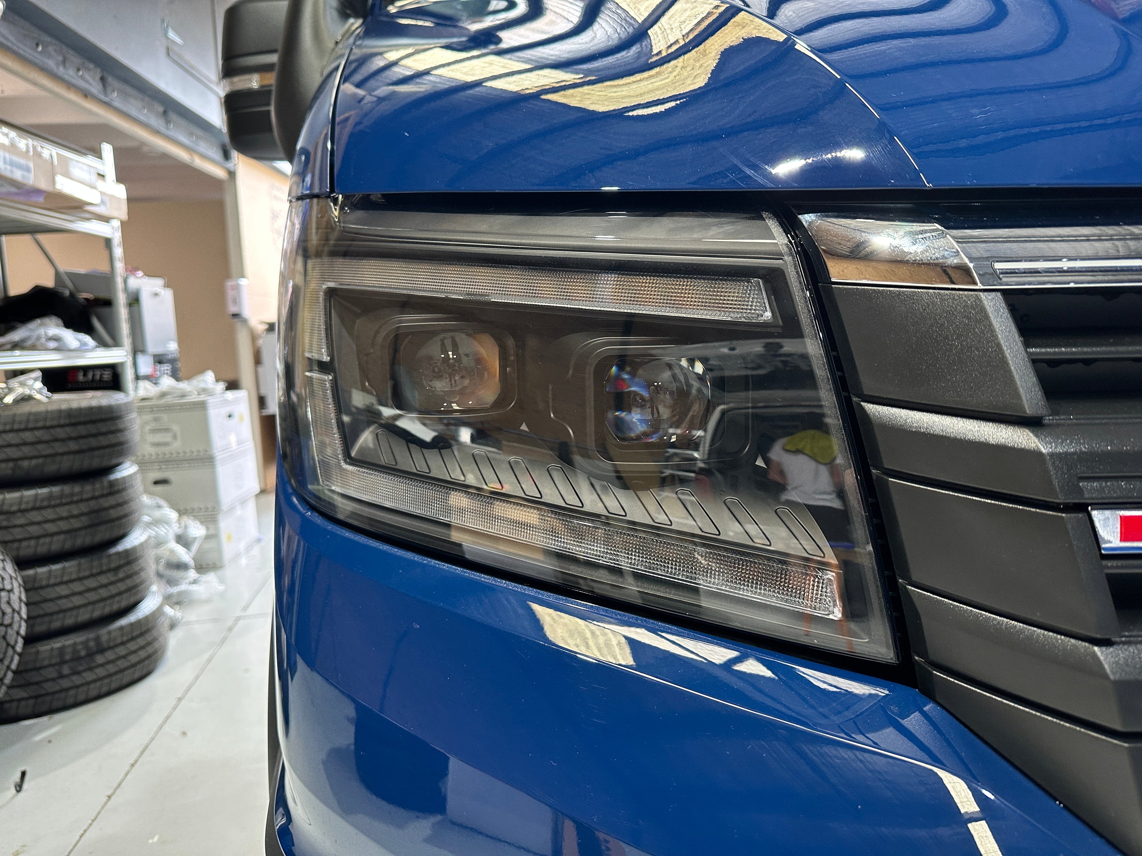 VW Crafter LED DRL Headlights with Sequential Indicators BLACK