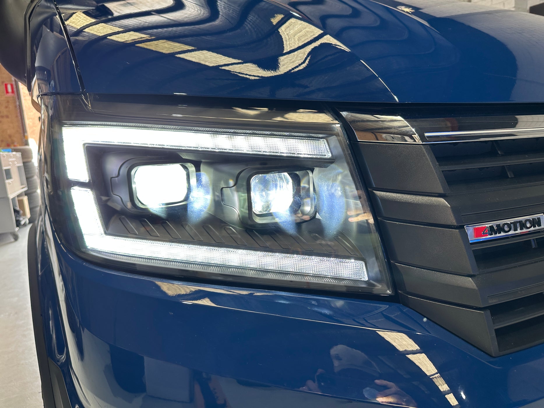 VW Crafter LED DRL Headlights with Sequential Indicators BLACK