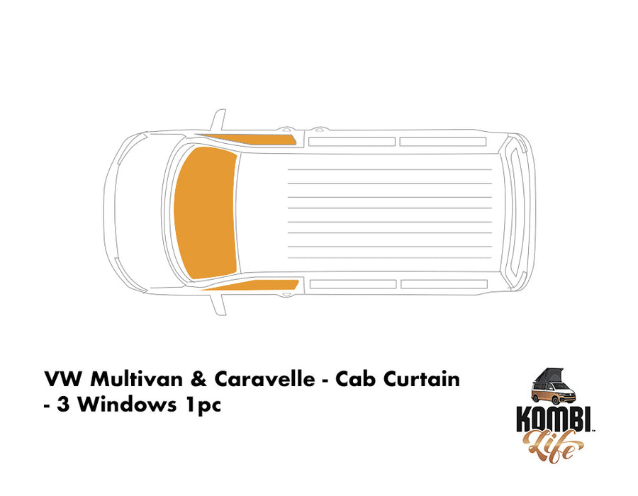 VW Multivan & Caravelle - Cab Curtain - 3 Windows 1pc
